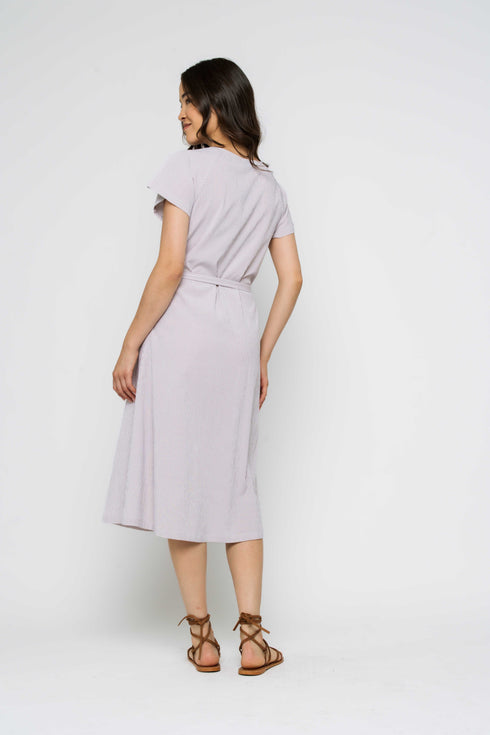 Melanie-Button Front Midi Dress